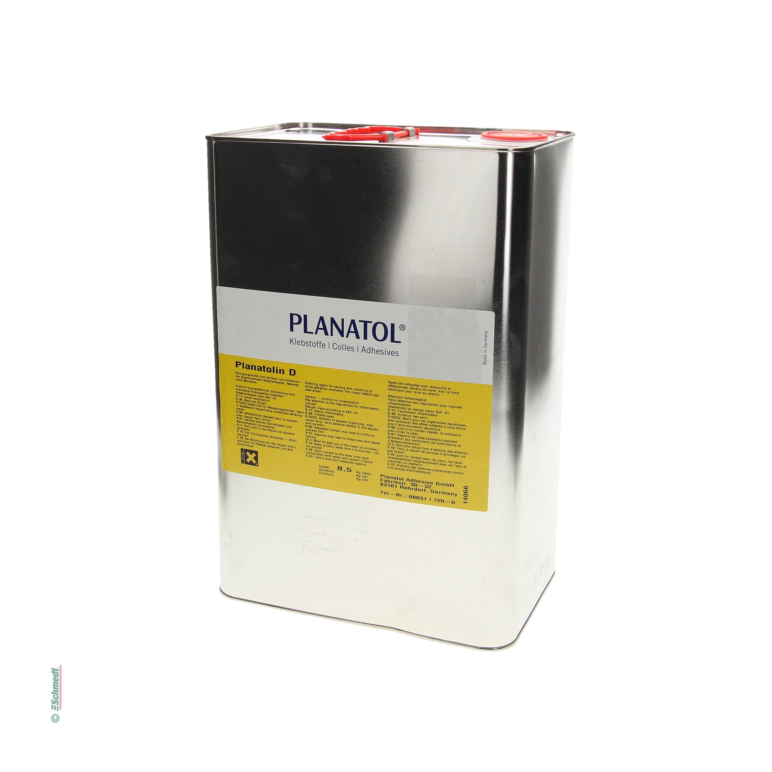 Planatolin D - Contenu Bidon / 8,5 Kg - Nettoyant à base de solvants pour les résidus de colles à dispersion de machines, appareils et pince...