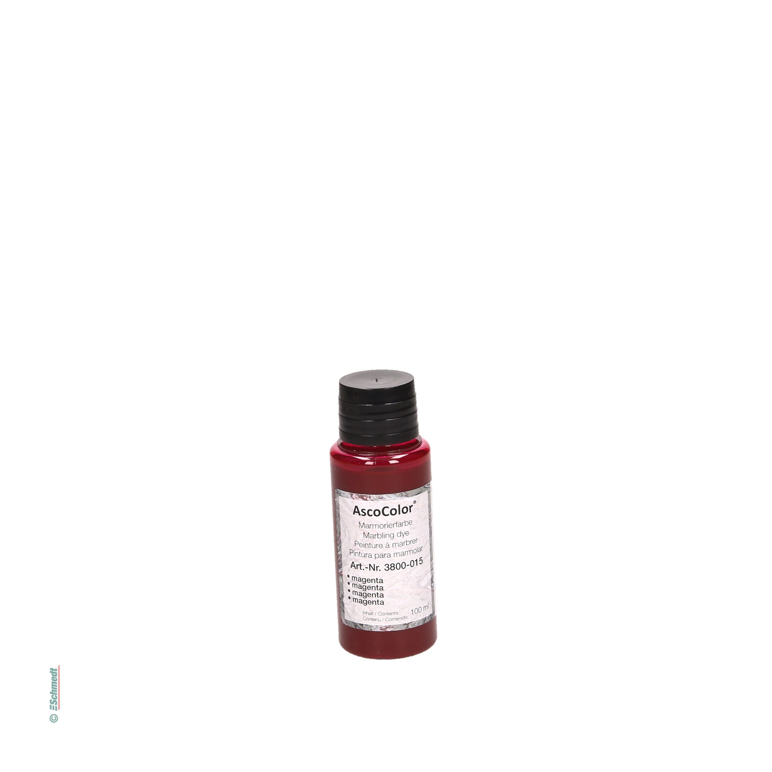 AscoColor® - peinture à marbrer - Couleur magenta - Contenu Bouteille / 100 ml - pour créér papiers marbrés... - image-1