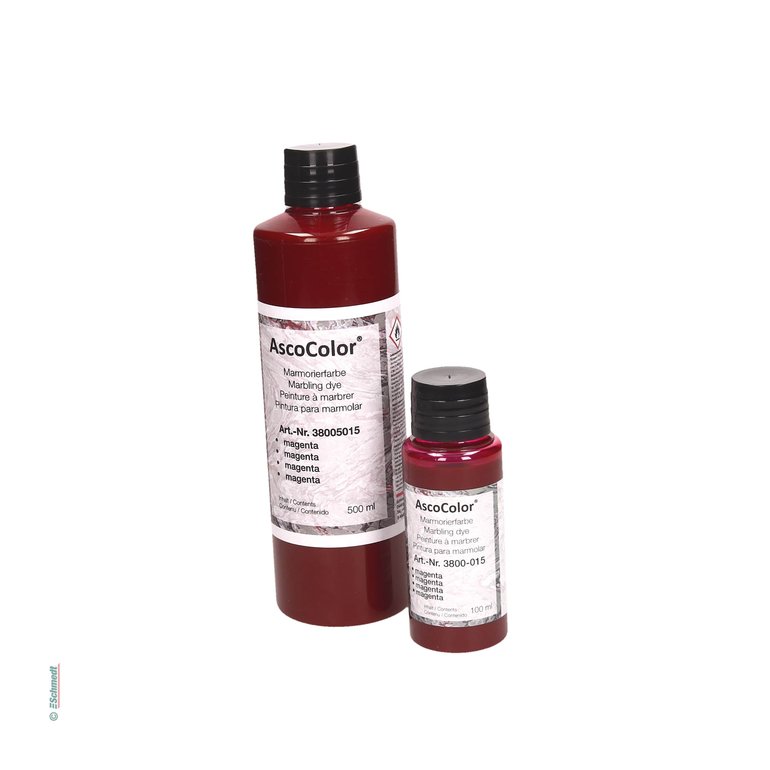 AscoColor® - peinture à marbrer - Couleur magenta - Contenu Bouteille / 100 ml - pour créér papiers marbrés... - image-1